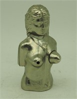 Topless Woman Butaine Lighter Silver Tone Nsfw