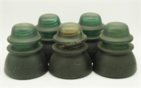 Lot Of 5 Mingray-42 Glass Insulators Made In Usa
