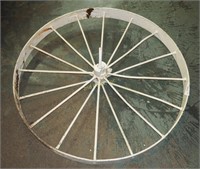 Large 44" Wagon Wheel White Rustic Yard Decor