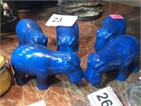 Herd of 5 Blue Hippopotamuses