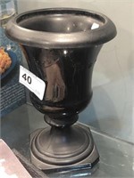 Black Glass Vase 7 1/2" Tall