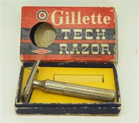 Vintage Gillette Tech Razor W/ The Box Shaving