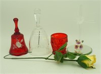 Decorative Glass Lot Cross Flower Bells