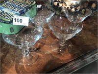 4 Candlewick Champagne Glasses