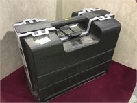 Stanley folding tool box w / some contents,local