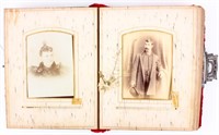 Antique Victorian Velvet Photo Album Cabinet Cards