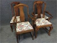 Wood Carved Padded Dining Room Chairs