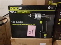 New powerit 9.6 volt drill kit