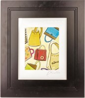 Art Signed Serigraph Colorful Purses