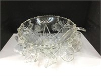 Punch Bowl w/ Cups and Hangers
