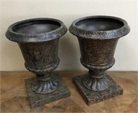 Two Large Plastic Planters -Weighted Bases