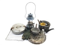 Assorted Camp Cookware, Lantern, Etc