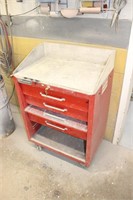 Tool cabinet on wheels with key