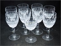 Lot Of 9 Waterford Glasses Stemware Wine 7" Tall