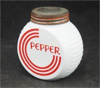 Vtg. Milk Glass Pepper Shaker Mid Century Modern