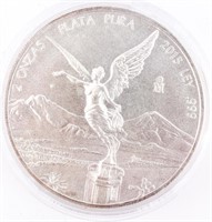 Coin 2 Onza Mexican Silver Coin .999 2 Troy Oz.