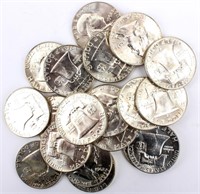 Coin 19 1962-D Benjamin Franklin Half Dollars BU