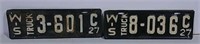 2 Wisconsin 1927 Truck License  Plates