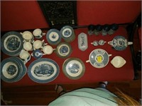 Huge lot of Currier and Ives dishes