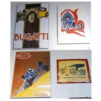 Four Vintage and new  Bugatti posters