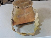 Six Nations Birch Bark Tote, Very Old, 6.5" T
