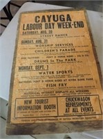 Very Old Cayuga Labour Day Weekend Poster