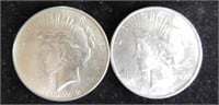 (2) 1922 Silver Peace dollars
