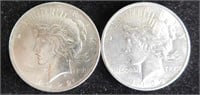 (2) 1922 Silver Peace Dollars