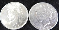 (2) 1923 Silver Peace Dollars