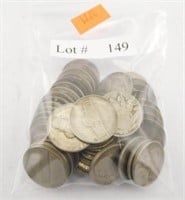 Bag of (47+/-) Jefferson & Buffalo nickels