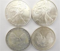 (4) near uncirculated silver Eagle one-dollar