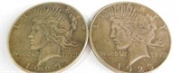 (2) 1923 Silver Peace dollars