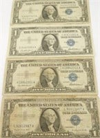 (2) 1957 $1.00 silver certificates, 1957A $1.00