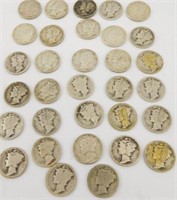 Approx. 32 mercury dimes