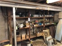 Large assortment of hardware, window fan, copper,