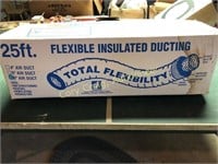 Flexible 25’ air insulated ducting, new in box,