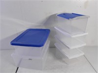 6 count clear storage containers with lids