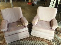 Pair of retro living room swivel rockers