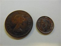 (1) 1952 & 1955 South African coins