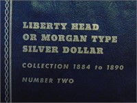 (1) folder w/17 Liberty Head/Morgan SILVER dollars