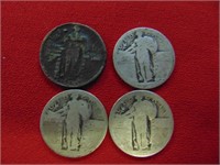 (4) Standing Liberty SILVER quarters