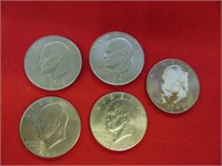 (5) 1971-72 Ike Dollars SILVER