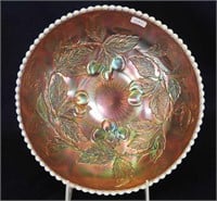 Dugan Cherries 9" IC shaped bowl - peach opal