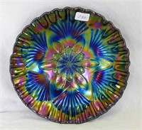 Petal & Fan 6" crimped edge plate - purple