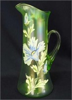 Enameled Dianthus tankard water pitcher - ice