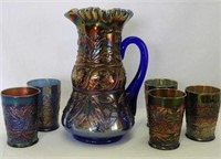 Lily of the Valley 6 pc. tankard water set - blue