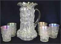 Heavy Iris 6 pc. tankard water set - white