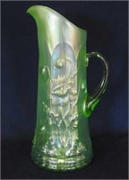 Oriental Poppy tankard water pitcher - ice green