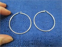 sterling silver 2 inch hoop earrings
