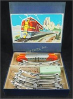 Vintage West Germany Tin Santa Fe Twin Train Set